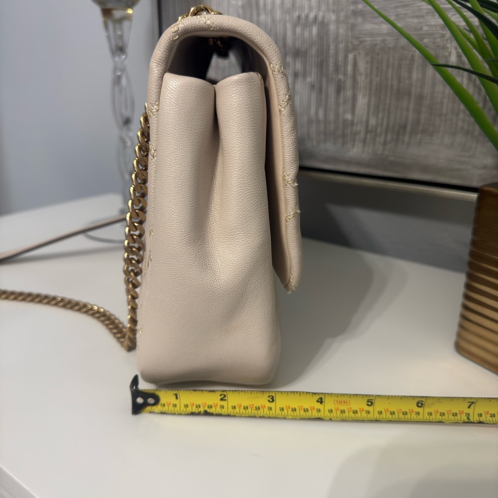 Tory Burch Willa Quoted Leather Crossbody Shoulder Bag – Cream - Picture 5 of 13